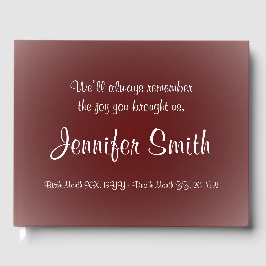 Livre d'or Simple Funeral Sympathy (Recto)