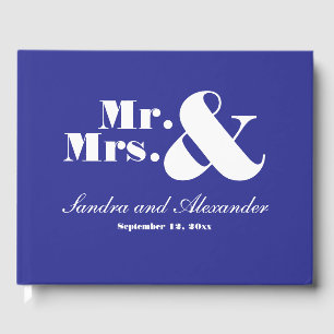 Livre D'or Simple Grec Royal Blue, élégant, photo Mariage Gu