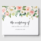 Livre D'or Simple Mariage de calligraphie florale verte (Recto)