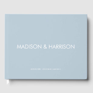 Livre D'or Simple Mariage minimaliste bleu poussiéreux person