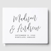 Livre D'or Simple Mariage Photo Script Noir (Recto)