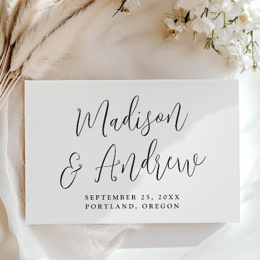 Livre D'or Simple Mariage Photo Script Noir