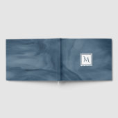 Livre D'or Simple Marine Bleu Marbre subtil Monogramme modern (Complet)