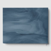 Livre D'or Simple Marine Bleu Marbre subtil Monogramme modern (Verso)