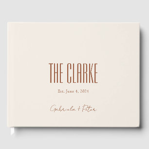 Livre D'or Simple minimaliste Burnt Orange Mariage de crème