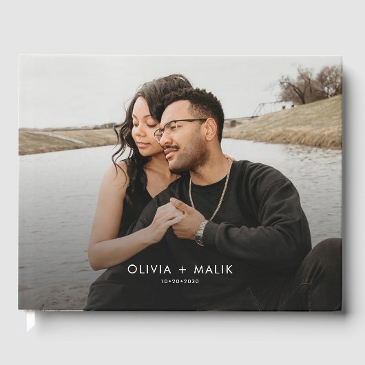 Livre D'or Simple moderne Couple Décontracté Photo Mariage (Recto)