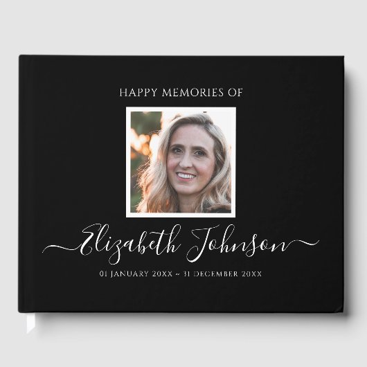 Livre D'or Simple photo des funérailles commémoratives (Recto)