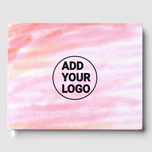 Livre D'or Simple rose minimum aquarelle ajouter logo société (Recto)