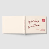 Livre D'or Simple rouge beige moderne mariage chinois (Complet)