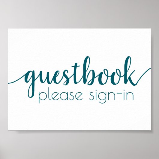 Livre d'or simple | Turquoise Aqua Any Event Sign (Devant)