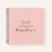 Livre d'or Simply Cute Pink Bow Baby shower (Devant)