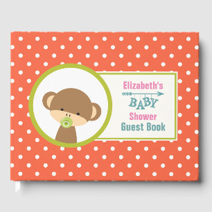 Livre D'or Singe-bébé Brown avec Baby shower Pacificateur