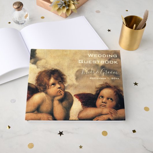 Livre D'or Sistine Madonna Anges de Raphaël Mariage (Recto ouvert)