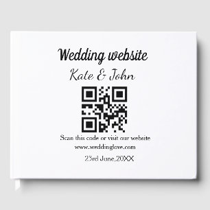 Livre D'or Site web mariage minimal simple Q R code ajouter n