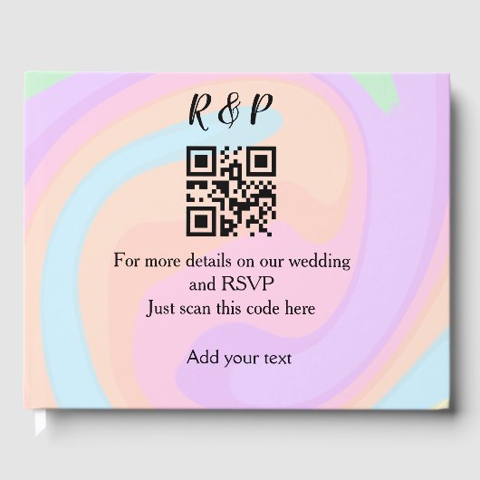 Livre D'or site web mariage rsvp q r code ajouter nom texte (Recto)