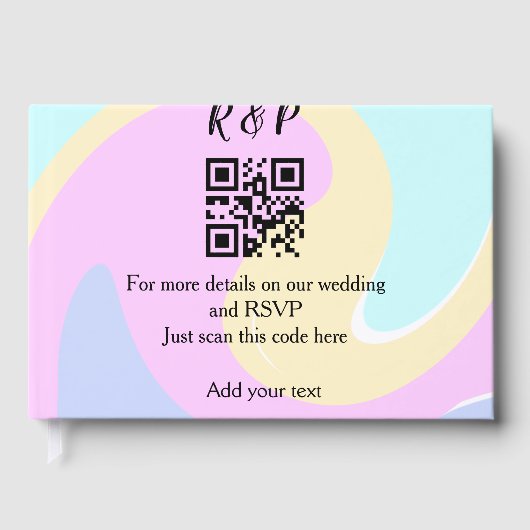 Livre D'or site web mariage rsvp q r code ajouter nom texte (Recto)