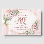 Livre D'or Soft Botanical Blush 50th Birthday Guest Book (Recto)