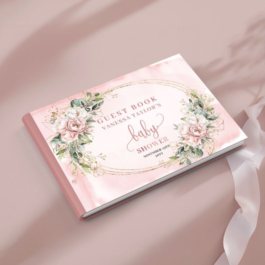 Livre D'or Soft Botanical Dusty Pink Guest Book