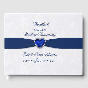 Livre D'or Soft Damask 45th Mariage Anniversary Guestbook