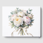 Livre D'or Soft White Peony with Eucalyptus Leaves Wedding (Verso)