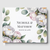 Livre D'or Soft White Peony with Eucalyptus Leaves Wedding (Recto)