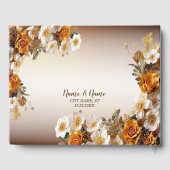 Livre D'or Soirée de mariage Golden Orange White Flowers rust (Verso)