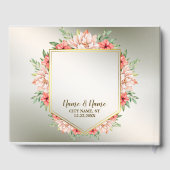 Livre D'or Soirée de mariage Pêcher Orange Floral Bronze Rust (Verso)