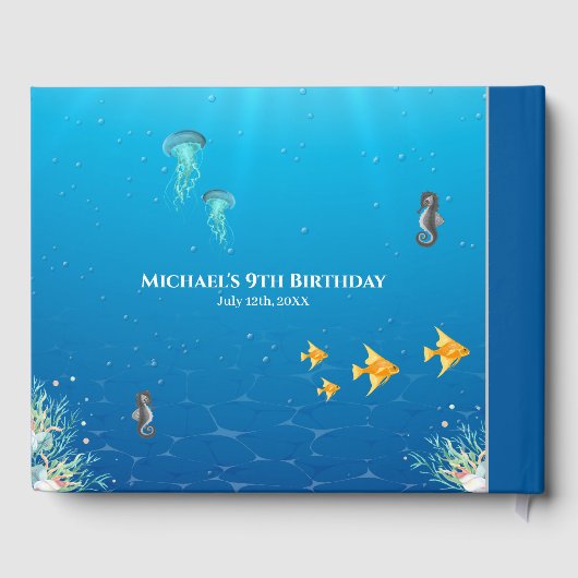 Livre D'or Sous la mer Collage photo Big 9th Birthday (Verso)