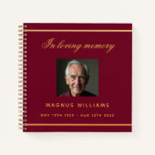 Livre d'or souvenir funérailles funéraires bordeau (Devant)