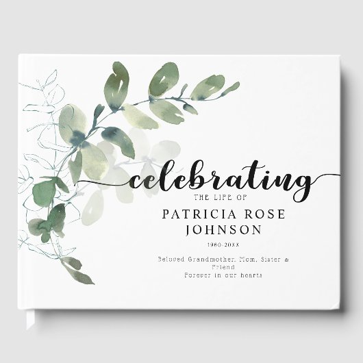 Livre D'or Souvenir funéraire commémoratif d'Eucalyptus (Recto)