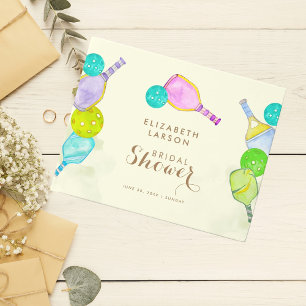 Livre D'or Sports Aquarelle Pickleball Thématique Mariée