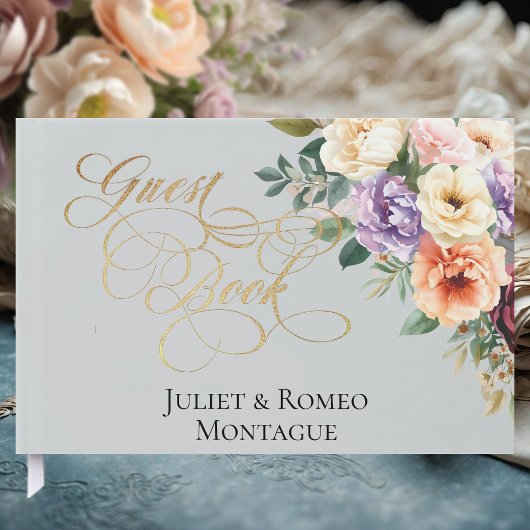 Livre D'or Spring Floral & Wreath Monogram - Silver