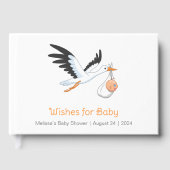 Livre D'or Stork sur Baby shower blanc (Recto)