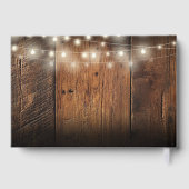Livre D'or String Lights Rustic Wood Boho Barn Wedding (Verso)