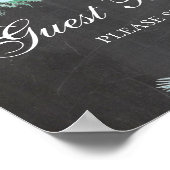 Livre d'or. Succulent menthe. Mariage tableau noir (Coin)