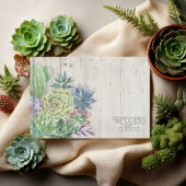 Livre D'or Succulents et Mariage de bois rustique ID515