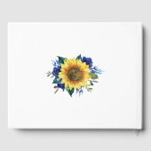 Livre D'or Sunflower Blue Floral String Mariage (Verso)