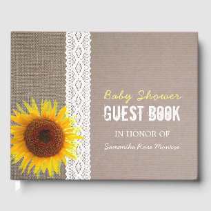 Livre D'or Sunflower Burlap & Crochet Lace Baby shower