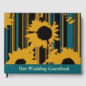 Livre D'or Sunflower Teal Blue Gold Modern Wedding (Recto)