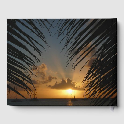 Livre D'or Sunset Through Palm Fronds (Verso)