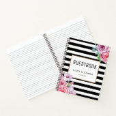 Livre d'or sur le Carnet de fleurs roses et rayure (Intérieur)