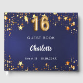 Livre D'or Sweet 16 étoiles bleu marine (Recto)