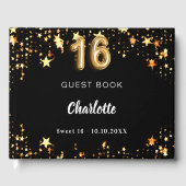 Livre D'or Sweet 16 étoiles d'or noir (Recto)