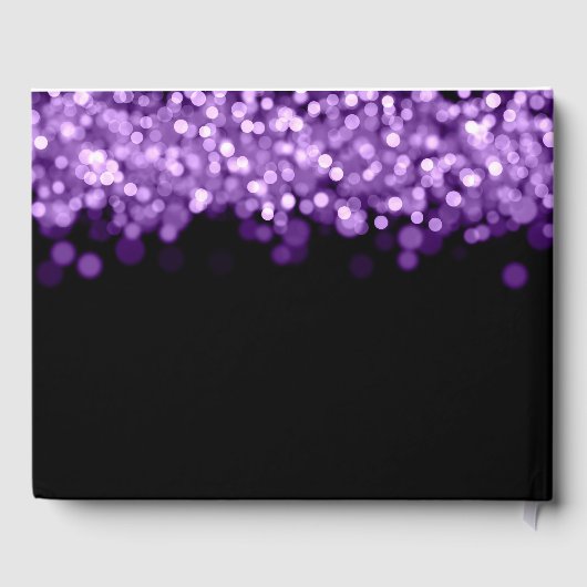 Livre D'or Sweet 16 Guestbook Party Chimant lumières violette (Verso)
