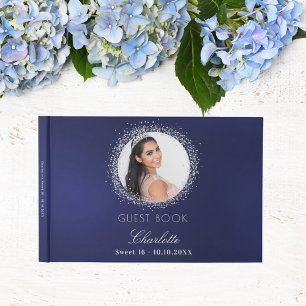 Livre D'or Sweet 16 marine bleu argent photo glamour