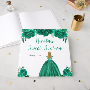 Livre d'or Sweet 16 Princesse Cheveux Blonds Fleur