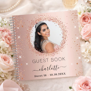 Livre d'or Sweet 16 rose gold bow photo