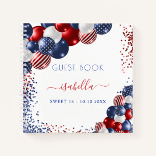 Livre d'or Sweet 16 rouge blanc bleu patriotique