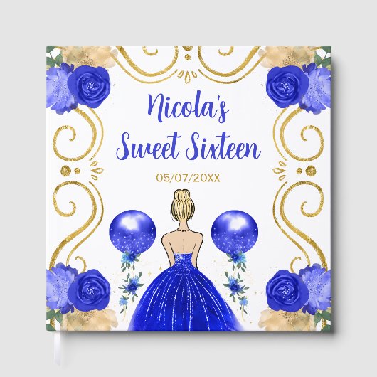 Livre D'or Sweet sixteen Blonde Princesse en Bleu (Recto)