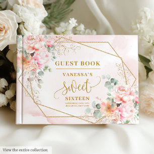 Livre D'or Sweet sixteen flamboyant Pastel Rose or Floral